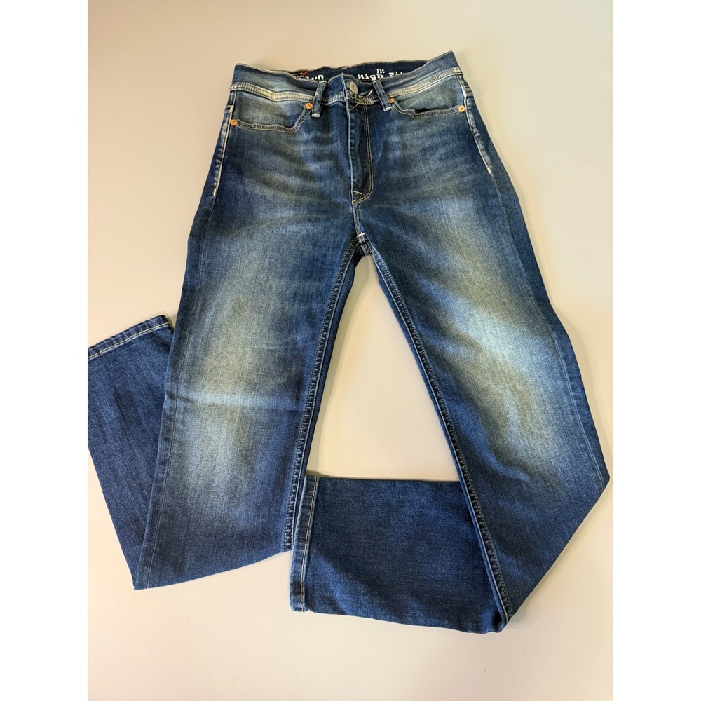 Franklin & Marshall Brooklyn High Fit Jeans Blue Straight Leg Made in Italy 27